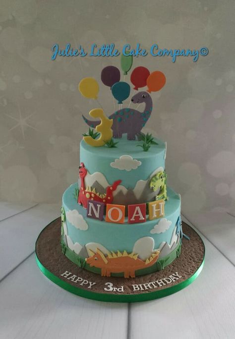 2 tier cute dinosaur cake 3rd birthday. 2 Tier Dinosaur Cake, 3 Shaped Dinosaur Cake, Dinosaur Cake Two Tier, Dinosaur Birthday Cake 2 Tier, Dinosaur Tiered Cake, Cake 3rd Birthday, Blue And Green Dinosaur Cake, Orange Green Blue Dinosaur Cake, Cute Dinosaur Cake