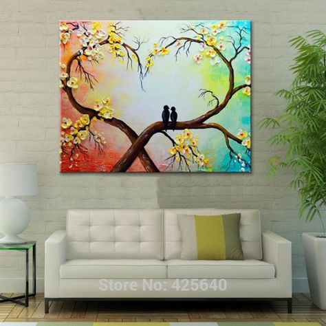 Find More Painting & Calligraphy Information about 3D palette knife texture flower Hand Painted Canvas Oil Painting Wall Pictures For Living Room palette knife happy birds art ,High Quality Painting & Calligraphy from Eazilife Oil Painting on Aliexpress.com