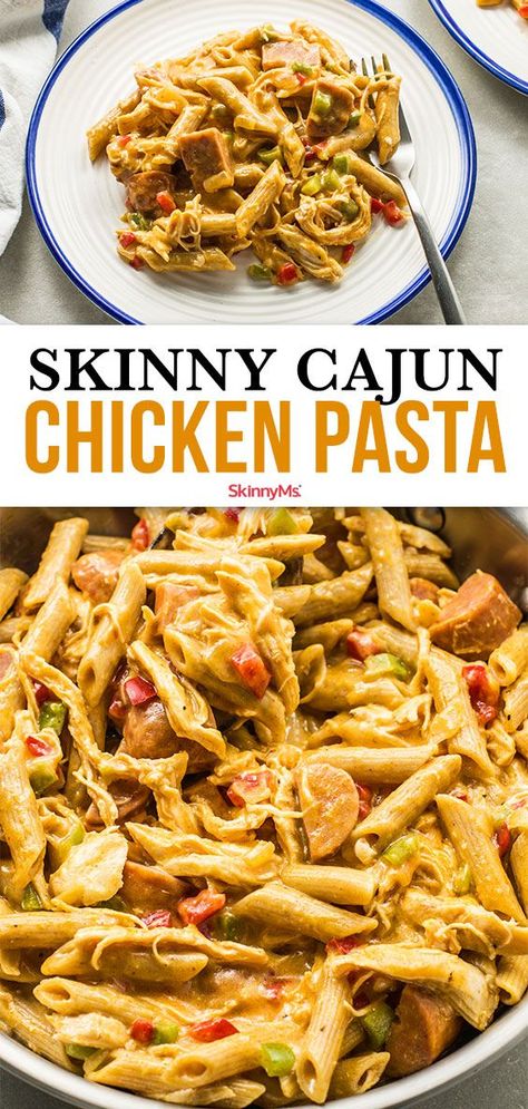 Rotisserie Chicken Low Calorie Recipes, Skinnyms Recipes, Healthy Couple, Chicken Rotisserie, Cajun Chicken Pasta Recipes, Healthy Pasta Dishes, Cajun Pasta, Healthy Pasta, Cajun Chicken Pasta