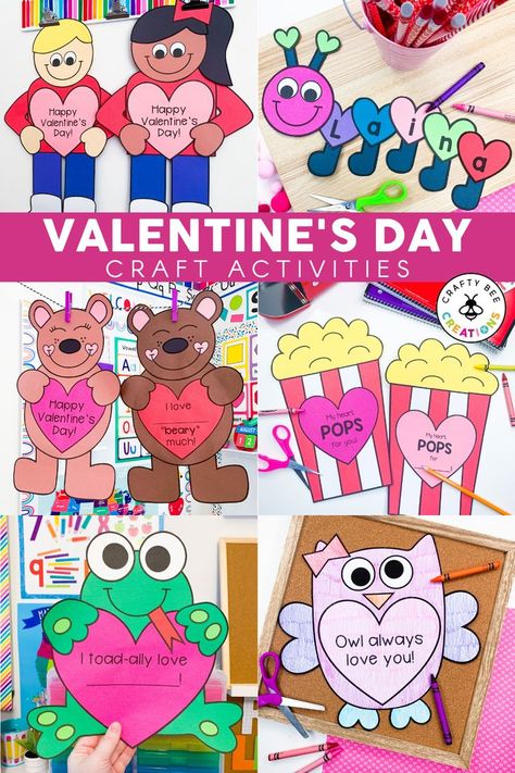 Need a last minute Valentine's Day Craft for your kids? This big bundle of activities is the perfect addition to your Valentine's Day celebration and plans. Kids will love the adorable activities. They make great gifts or colorful bulletin board displays. Elementary School Party, Rocket Craft, Valentines Day Bulletin Board, Patterns For Kids, Valentine's Day Celebration, Valentine's Day Crafts, Valentine's Day Crafts For Kids, Valentine Theme, Theme Activity