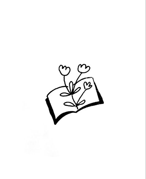 Cute Book Drawing Easy, Mini Book Drawings, Cute Book Doodles, Book Sketches Doodles, Bookworm Doodle, Book Doodles Easy, Open Book Doodle, Literature Doodles, Bookish Icons