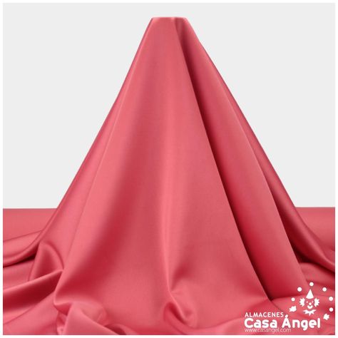 CRESPÓN ELÁSTICO CORAL SATINADO SERIE CASANDRA 150cm Rosa Coral, Coral, Tela