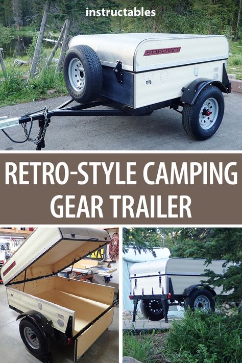 Small Enclosed Trailer, Camping Gear Trailer, Camping Gear Diy, Camp Trailers, Camping Trailer Diy, Diy Camper Trailer, Kayak Trailer, Kayak Camping, Tent Trailer