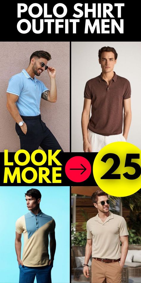 Embrace the 90s trend with a vintage-inspired polo shirt outfit men will love. Choose a polo shirt in a retro design graphics, such as geometric shapes or abstract patterns, paired with loose-fitting jeans for a relaxed and laid-back look. Add a touch of nostalgia with Adidas sneakers and a baseball cap for a casual yet stylish ensemble. Polo Khaki Outfit Men, Polo Shirt Outfit Men Casual, Cap Style Men, Khaki Outfit Men, Polo Outfit Ideas, Polo Shirt Outfit, Polo Outfit Men, Polo Shirt Outfit Men, Lean Physique