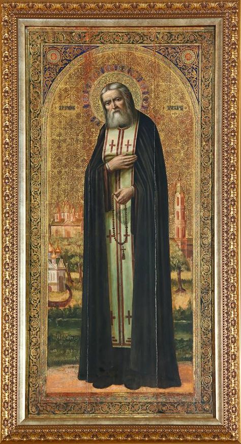 St Seraphim Of Sarov, Saint Seraphim Of Sarov, Seraphim Of Sarov, Bible Genealogy, Orthodox Saints, Orthodox Christian Icons, Orthodox Christianity, Prayer Room, Holy Trinity