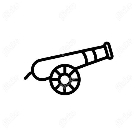 Cannon Drawing, Cannon Tattoo, Element Illustration, Flat Vector, Vector Icons, Line Drawing, High Res, Png Images, Art Ideas