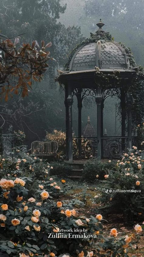 Dark Garden Aesthetic Night, Dark Dreamy Aesthetic, Dark Academia Garden, Academia Inspiration, Academia Interior, Feeling Uneasy, Dark Academia Interior, Novel Aesthetic, Gothic Stories