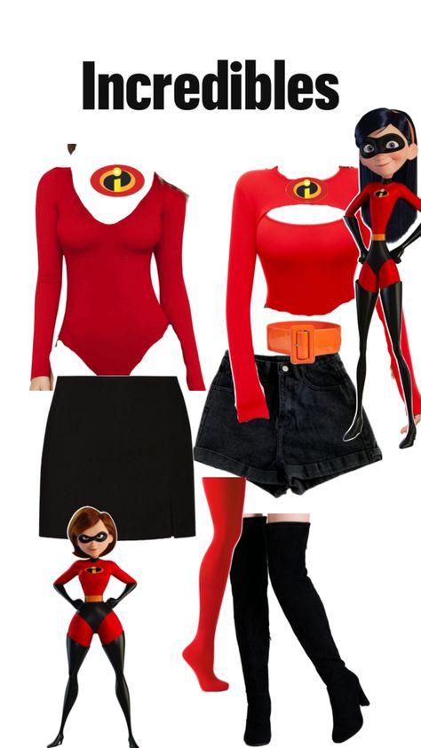 Mrs Incredible Costume College, Elastigirl Costume, Cosplay Facil, Bridesmaids Movie, Mrs Incredible, Superhero Costumes Female, Halloween Costumes Friends, Halloween Costume Outfits, Princesa Disney