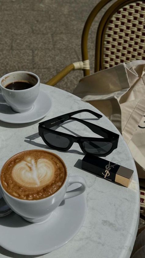 Prada Pr 17ws, Coffee In Paris, Spilt Milk, Y2k Sunglasses, Fashion Vogue, Coffee Obsession, Cream Aesthetic, Coffee Pictures, Coffee Girl