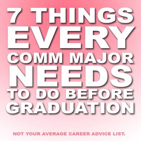 7 things every communication major (PR, strategic comm, etc) NEEDS to do before graduation - I've never seen a list like this before! Evangel University, Communication Major, Communications Major, Business School Outfit, Studying Business, Communications Degree, Wharton Business School, College Major, Brock University