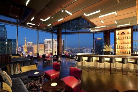 6 Best Views in Las Vegas Unique Bars, Las Vegas Bars, Vegas Bars, Best Cocktail Bars, Singapore Sling, Tea Lounge, Best Rooftop Bars, Sky Bar, Vegas Vacation