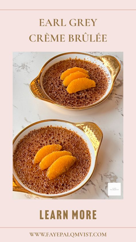 Earl Grey Creme Brulee Recipe Earl Grey Creme Brulee, Orange Ice Cream, Ginger Chocolate, Pistachio Baklava, Pear Crumble, Winter Dessert, Winter Dessert Recipes, Creme Brulee Recipe, Brulee Recipe