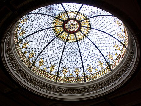 Stained Glass, Domed Ceiling-Osgoode Hall. Stain Glass Ceiling, Glass Ceiling Design, False Ceiling Design For Hall, Glass Dome Ceiling, Ceiling Design For Hall, Simple False Ceiling, Stained Glass Dome, Domed Ceiling, Stained Glass Ceiling