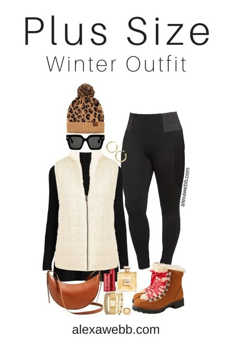 Tunic And Leggings Outfit, Dates Outfit, Plus Size Legging Outfits, Winter Outfits Casual Leggings, Leopard Beanie, Cold Weather Outfits Winter, Leggings Outfit Winter, Alexa Webb, Plus Size Winter Outfits