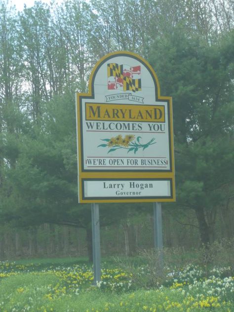 Maryland 50 States, Welcome Sign, Maryland, Highway Signs