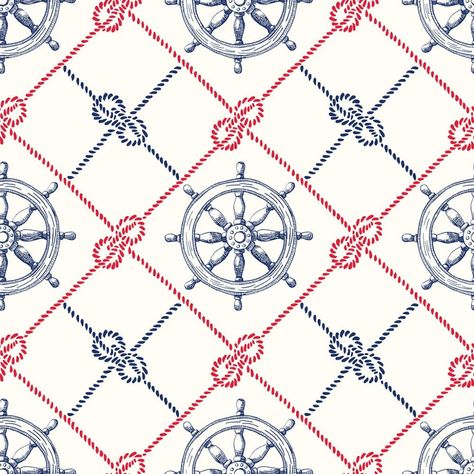 The Diagonal Sailor Knots & Wheels Fabric i s part of the Nautical Fabric Collection printed by Sewing Parts Online. Digitally Printed on  100% cotton and measures 44-45" wide. Sewing Parts Online  prints are only available through  Sewing Parts Online  , not sold in stores or anywhere else online.   * Proudly   Manufactured  in Dickson, Tennessee USA! *   * Even though we do our best to make certain that the colors in our fabric photographs are accurate, please be aware that your display screen Illustration Fundamentals, Outfit Patterns, Nautical Fabric, Dickson Tennessee, Ocean Fabric, Rope Pattern, Sailor Knots, Nautical Rope, Patterns Wallpaper