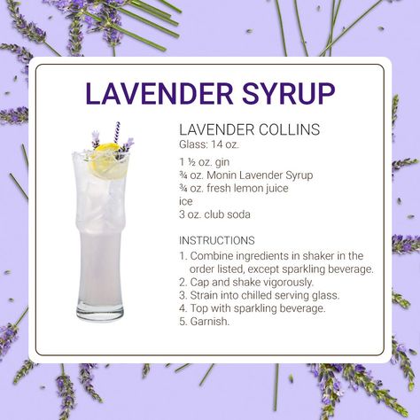 Lavender Italian Soda, Monin Lavender Syrup Recipes, Monin Syrup Recipes Cocktails, Lavender Syrup Drinks, Lavender Haze Bachelorette Party, Torani Lavender Syrup Recipes, Drinks With Lavender Syrup, Lavender Syrup Cocktails, Lavender Cocktail Recipe