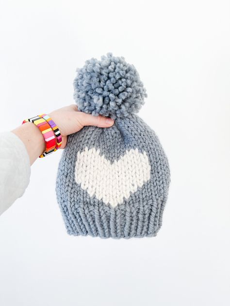 Knit Valentine Patterns, Mommy And Me Knit Hat Pattern, Free Baby Hat Knitting Pattern, Heart Knit Pattern, Knit Heart Hat Pattern Free, Heart Hat Knitting Pattern, Chunky Knit Hat Pattern Free Kids, Snowflake Knitting Pattern, Knitted Baby Hats Free Patterns