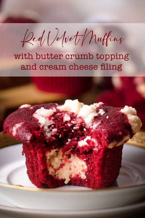 Red Velvet Cheesecake Muffins, Red Velvet Cream Cheese Muffins, Red Velvet Cupcakes With Cream Cheese Filling, Red Velvet Cream Cheese Cupcakes, Red Velvet Bars Cream Cheese, Stuffed Muffins Recipes, Red Velvet Muffins With Cream Cheese, Red Velvet Muffins Recipe, Cream Cheese Muffin Recipes