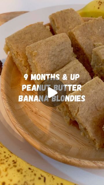 Natalie | Motherhood | Recipes on Instagram: "9 months & Up
Peanut Butter Banana Blondies 🍌🥜

This yummy snack is quick, simple and easy to make, with just 5 ingredients! These blondies come out very flavorful, soft, moist, you and your little one will love them! They are freezer-friendly and great for meal prepping. Packed with healthy carbs, fiber, protein, healthy fats & more, the most perfect, nutritious snack your kids will enjoy. My older daughter loves them as well, I add a few chocolate chips to hers and they are amazing! 😋

If baby has a peanut allergy you can sub for another nut or seed butter 

Can store in fridge for up to 3 days or freeze for up to 1 month 🧊

Ingredients:
2 ripe bananas 🍌 
2 eggs 🥚 
1/2 cup peanut butter 🥜
1/2 cup oat flour 
1/2 tsp baking powder 

-Mas Easy Quick Dinner Recipes, Peanut Butter Baby, Recipes For Baby, Easy Quick Dinner, Banana Blondies, Veggies And Rice, Daycare Meals, Veggie Bowls, Dude Food