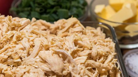 Hint: you won't need forks or knives! Stove Top Chicken Breast, Shred Chicken, Stove Top Chicken, Murgh Makhani, Shredded Chicken Recipes, Butter Chicken Recipe, Pulled Chicken, Frozen Chicken, Butter Chicken