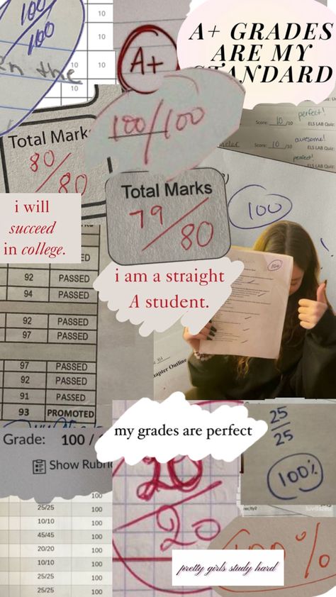 #collage #aesthetic #visionboard #grades #grade #school #success #successful #viralpost Grades Vision Board, Aesthetic Visionboard, School Preparation, Psychology Studies, College Motivation, Med School Motivation, Study Tips For Students, Exam Motivation, High School Advice