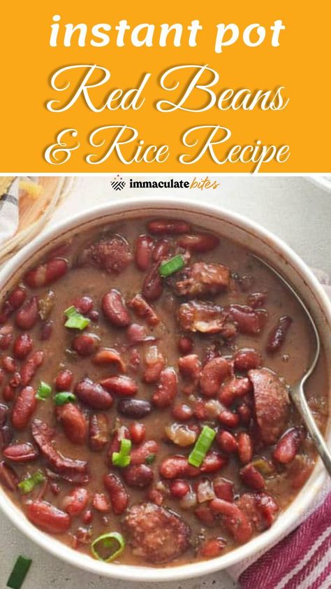 Creamy Red Beans And Rice Recipe, Red Beans And Rice Recipe Crockpot, Red Beans And Rice Recipe Easy, Quick Comfort Food, Pressure Cooker Beans, Red Bean And Rice Recipe, Small Red Beans, Red Beans Recipe, Red Beans And Rice Recipe