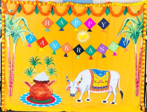 Sankranthi Board Decoration Ideas, Sankranti Bulletin Board Ideas, Sankranti Decoration At School, Pongal Board Decoration Ideas, Sankranthi Decoration Ideas At School, Sankranti Board Decoration, Bhogipallu Decorations, Pongal Notice Board Decoration, Bhogi Pallu Decoration At Home For Kids