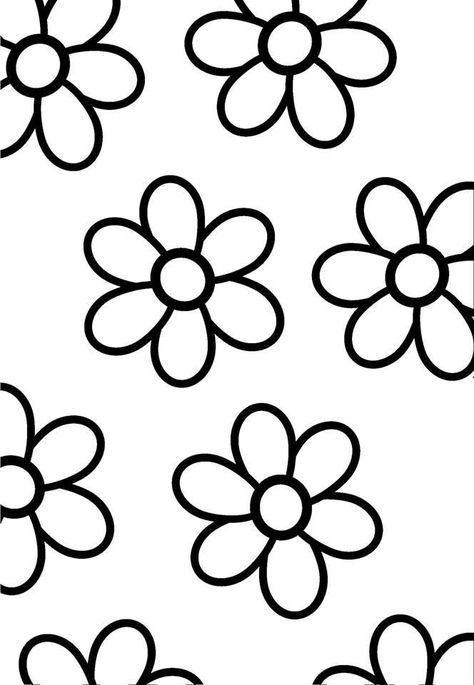 Punch Needle Patterns Flowers, Punch Needle Patterns Printable, Easy Outline Drawings, Flower Background Aesthetic, Aesthetic Flower Background, Aesthetic Flowers Wallpaper, Clipart Butterfly, Black And White Clipart, Flowers Black And White