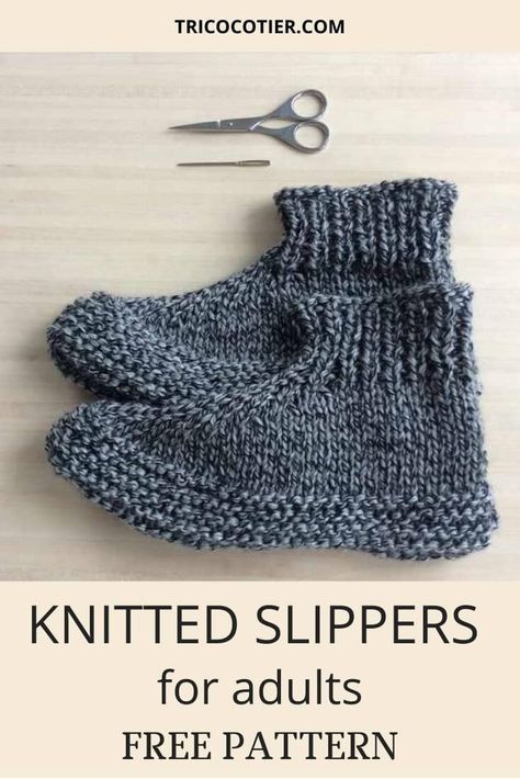 Amazing Knitting Patterns, Double Knit Slippers Free Pattern, Free Knitting Patterns For Slippers, Knitted Slippers Free Pattern Easy, Knitted Slippers Free Pattern, Slippers Free Pattern, Diy Knitting Needles, Knitted Socks Free Pattern, Knit Slippers Free Pattern