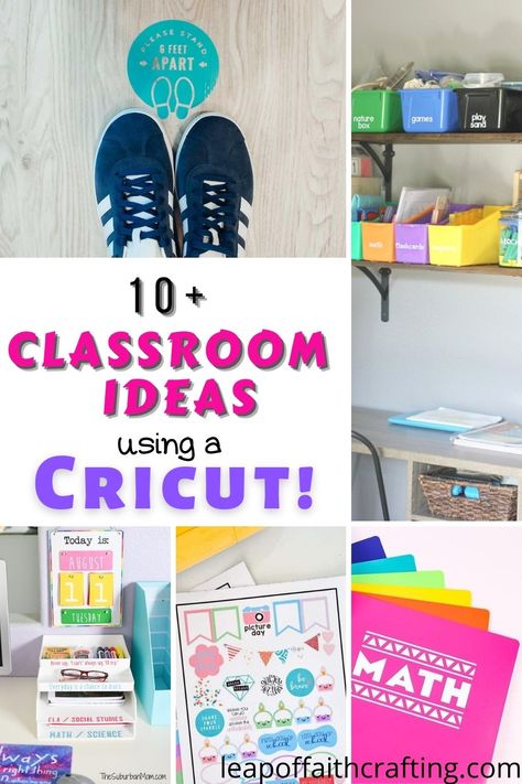 #sponsored Get organized this school year with your Cricut! A roundup of over 10 tutorials on how to use your Cricut to personalize a classroom or a homeschool space. Cricuit Ideas Diy Projects For Teachers, Cricut Classroom Decor, Cricut Classroom Ideas, Cricut Classroom, Teacher Cricut, Classroom Back To School, Cubby Tags, Homeschool Space, Back To School Ideas