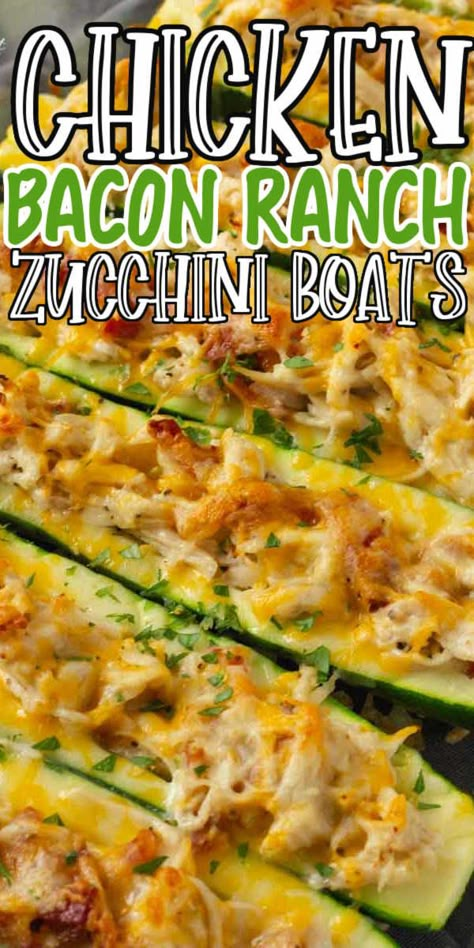 Chicken Bacon Ranch Zucchini, Ranch Zucchini, Low Carb Zucchini Recipes, Zucchini Boat, Zucchini Recipes Baked, Zucchini Boat Recipes, Easy Zucchini Recipes, Zucchini Recipe, Zucchini Boats