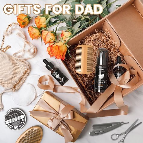 Introducing our Father's Day Beard Care Kit! Perfect for every beard type, it includes unscented beard oil and balm made from organic ingredients to keep facial hair hydrated and healthy. Complete with a boar bristle brush, stainless steel scissors, and wooden comb for easy grooming. Give the gift of confidence and style to the beard-loving dad in your life! Birthday Gifts For Him, Beard Care Kit, Beard Kit, Shaving Beard, Beard Wash, Birthday Gift For Him, Beard Care, Grooming Kit, Comb