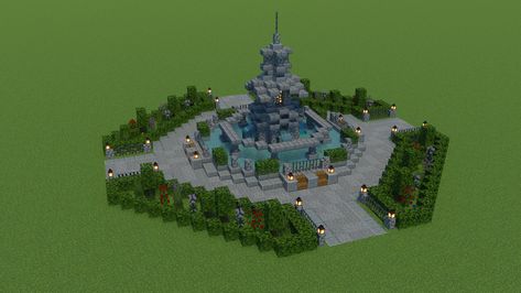 Minecraft Park Ideas Design, Minecraft City Park, Minecraft Monument Ideas, Minecraft Monument, Minecraft Monuments, Minecraft Park Idea, Park In Minecraft, Minecraft Landscaping Ideas, Minecraft Park