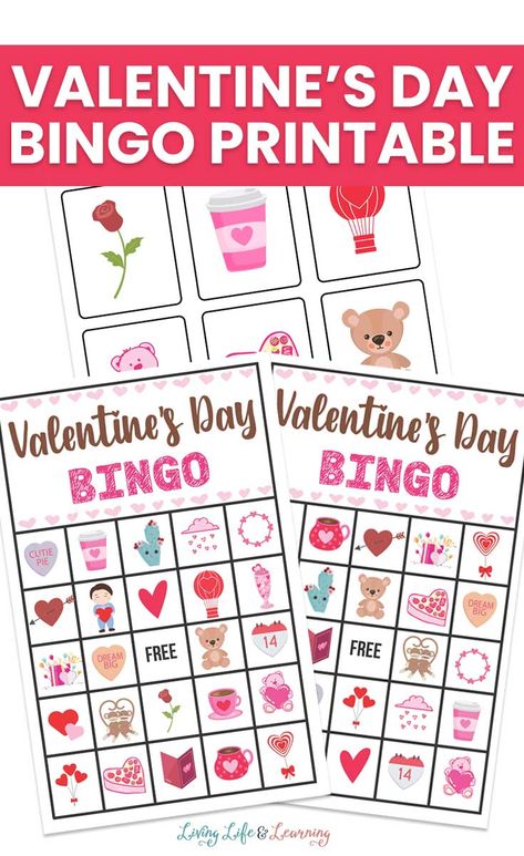 The kids are going to have a blast with these Valentine's Day Bingo Cards! They're the perfect way to celebrate the day with a simple and fun game. Bingo Free Printable, Bingo Games For Kids, Valentine Bingo, Bingo Party, Valentines Games, Fun Classroom Activities, Valentine's Day Games, Printable Valentines, Bf Gifts