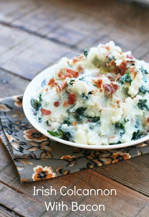 Irish Colcannon With Bacon recipe. Click through for instructions! Colconnan Recipe, Leftover Colcannon, Irish Colcannon, Steak Marinades, Colcannon Recipe, Cabbage Potatoes, Recipes For Busy Moms, Irish Recipes Traditional, Cabbage And Bacon