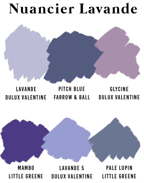 Nuancier bleu lavande • Blue lavande color • Les Bons Détails Farrow Ball, Color Textures, Pastel Colors, Home Deco, Rome, Google Images, Image Search, Contemporary Art, Violet