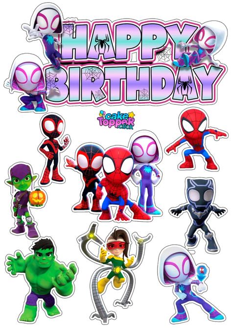 Spider Man Printable Cake Topper, Spiderman Topper Printable, Spiderman Happy Birthday Topper, Spiderman Cake Topper Cricut, Spiderman Cake Topper Printable Hd, Spiderman Cupcake Toppers, Minecraft Birthday Decorations, Spiderman Cupcakes, Spiderman Cake Topper