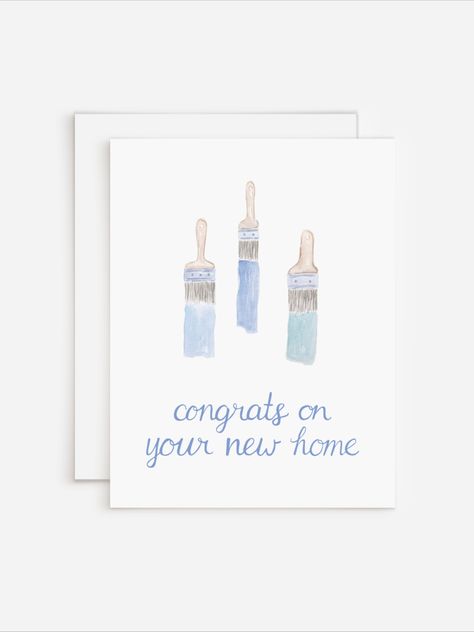 Welcome new homeowners into their new home with this sweet watercolor housewarming card. New Home Watercolor Card, Welcome Home Cards, Congrats On Your New Home, Housewarming Greetings, Watercolour Cards, Home Watercolor, Housewarming Card, Moving Cards, Congratulations Cards