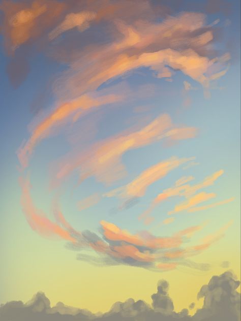 #clouds #sky #painting #digitalpaint#digitalart #sunset #sunrise Sunset Sky Digital Art, Digital Watercolor Painting, Clouds Digital Painting, How To Draw Sky Digital, Sunset Sky Illustration, Sky Drawing Digital, Sunset Sky Drawing, Morning Sky Painting, Sunrise Sky Painting