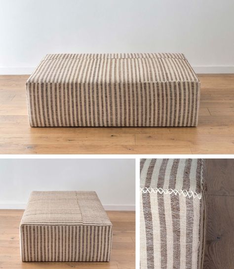 Emily Henderson_Amber Interiors_Topanga Ottoman_Pouf_Coffee Table Fabric Ottoman Coffee Table, Ottoman As Coffee Table, Diy Ottoman Coffee Table, Upholstered Ottoman Coffee Table, Pouf Coffee Table, Fabric Coffee Table, Upholstered Coffee Tables, Linen Ottoman, Diy Ottoman