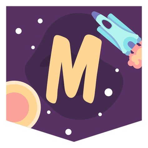 Space Alphabet, Banner Png, Label Shapes, Space Theme Party, Mo Design, Banner Ad, Educational Projects, Letter M, Space Theme