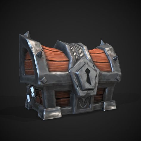 Cartoon Treasure Chest, Witch Hut, Metal Chest, Blender Models, Low Poly Games, Old Chest, Props Art, Low Poly Models, Wood Chest