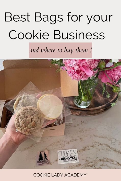 Best Cookie Packaging, Package Cookies To Sell, Cookie Bags Packaging, Selling Cookies At Craft Fair, How To Package Cookies To Sell, Cookie Packaging Ideas For Selling, Cookie Business From Home, Selling Cookies, Packaging Cookies To Sell