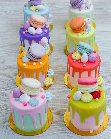 Resipi Kek, Mini Torte, Pastel Cupcakes, Tiny Cakes, Couture Cakes, Little Cakes, Small Cake, Drip Cakes, Cake Decorating Tips