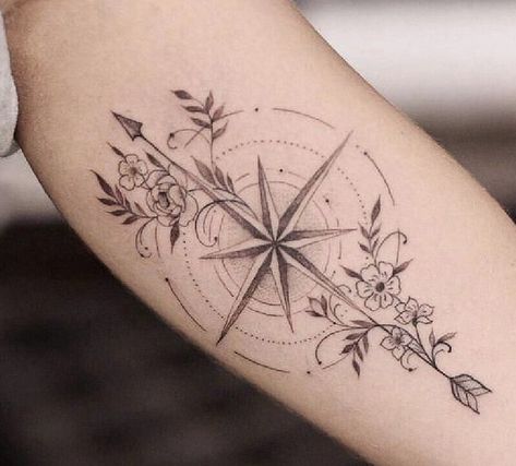 Whimsical Compass Tattoo, Compass Tattoo With Date Of Birth, Fineline Tattoo Ideas Forearm, Family Compass Tattoo, Compass With Flowers Tattoo, Fine Line Compass Tattoo, Compass Tattoo Ideas For Women, Floral Compass Tattoo, Unique Compass Tattoo