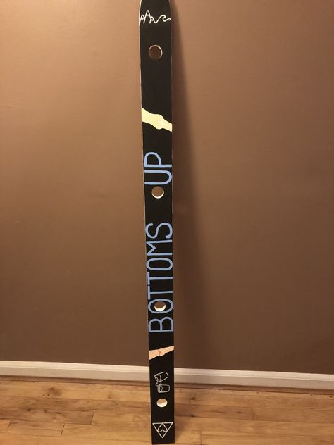 custom shot ski, bottoms up, shotski, hand painted shot ski Ski Shot Board Diy, Shotski Design Ideas Diy, Diy Shotski, Diy Shot Ski, Shot Ski Design Ideas, Shotski Design Ideas, Ski Table, Ski Bench, Beer Infographic