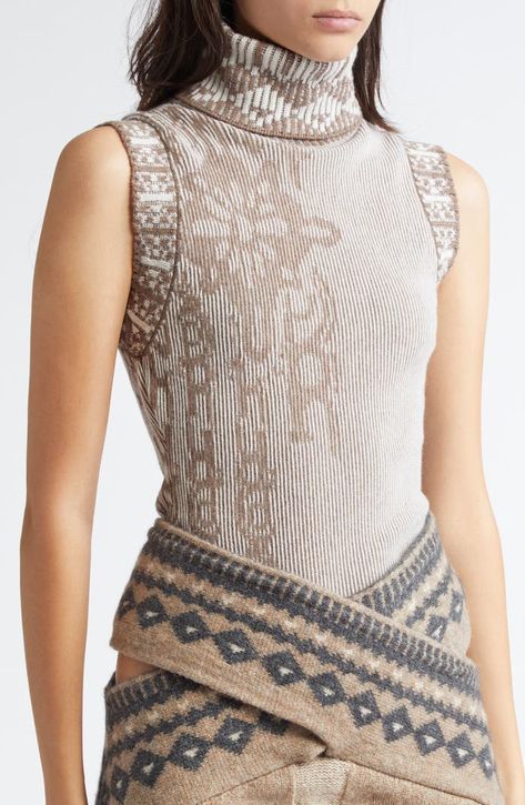 Paolina Russo Illusion Sleeveless Wool Turtleneck Sweater | Nordstrom Paolina Russo, Wardrobe Plan, Sweater Nordstrom, 2024 Wardrobe, Knitwear Inspiration, Wool Turtleneck Sweater, Pacific Islander, Chunky Knitting, Modern Knitting