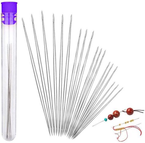 Material: Beading needles are made of good quality metal material, can use for long time,solid and durable.
Size: Large eye beading needles set-6 sizes of 1.89 inches, 2.2 inches, 2.9 inches,4 inches,4.5 inches,5 inches long with one clear needle bottle, easy to take and carry, easier to meet your different needs. Threading Beads, Tambour Beading, Finding A New Hobby, Bead Sizes, Thread Types, Needle Felting Kits, Beading Jewelry, Jewelry Diy Bracelets, Letter Bracelet