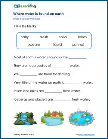 Science Grade 2 Worksheets, Grade 2 Science Worksheets, Water Worksheet, Water Lessons, Household Budget Template, Properties Of Water, Plants Worksheets, Grade 2 Science, 6th Grade Worksheets